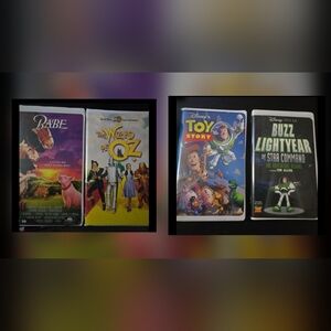 Babe, The Wizard of Oz, Toy Stpry, And Buzz Lightyear Movie VHS Tapes